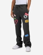 Smoke Rise Multi Embroidery Patched Stacked Fleece Pants FP24159SNZ-GRA Grey 1