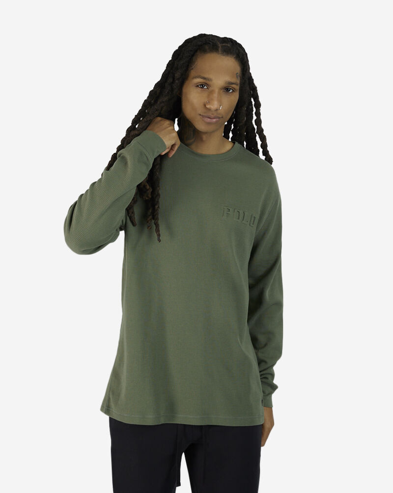 Polo Ralph Lauren Long-Sleeve Waffle Thermal Crew PWLE2F-AHQR Green 1