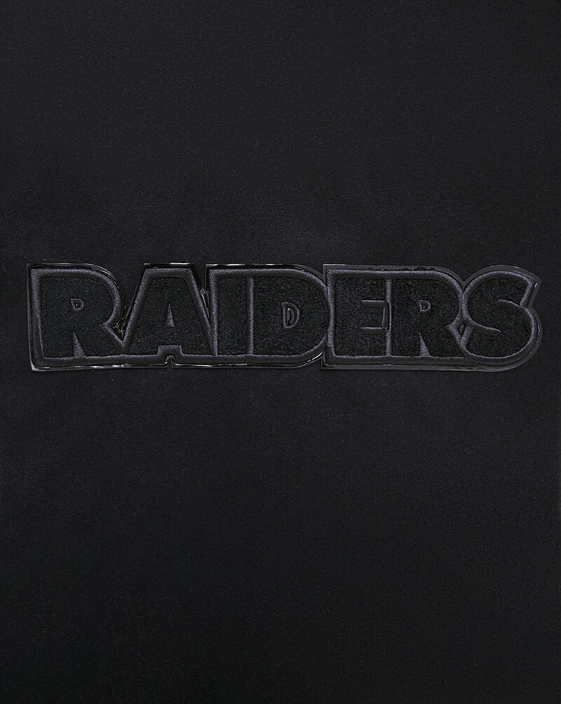 Los Vegas Raiders Triple Black Wool Varsity Jacket