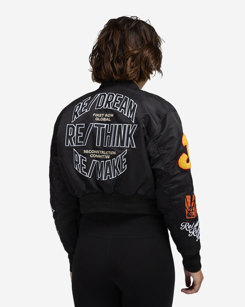 First Row Nylon MA-1 Patch Jacket FRLJ4008CR-BLK Black 2