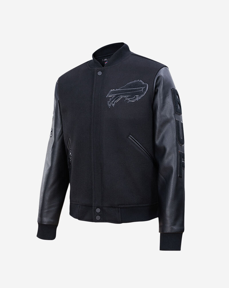 PRO STANDARD Buffalo Bills Triple Black Wool Varsity Jacket FBB641676-3BK Black 1