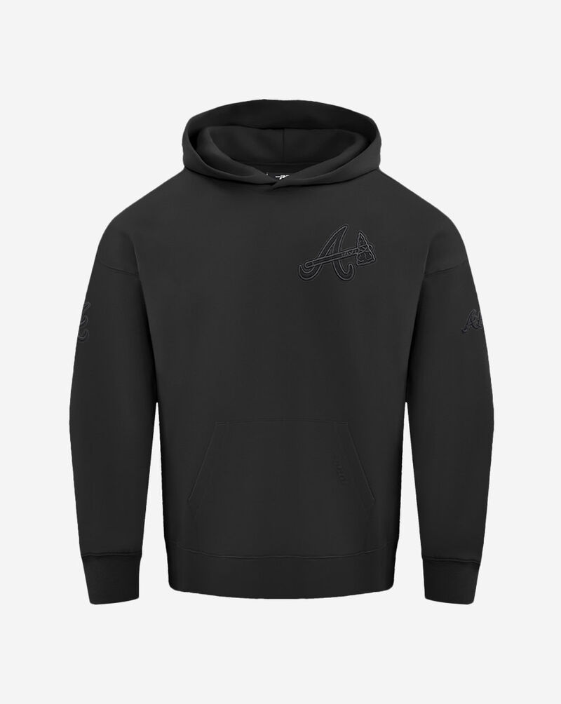 PRO STANDARD Atlanta Braves Neutral Drop Shoulder Fleece Pull Over Hoodie  LAB536998-BLK Black 1