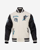 PRO STANDARD Florida Marlins Retro Classic Rib Wool Varsity Jacket LMM635528-EBK cream 1