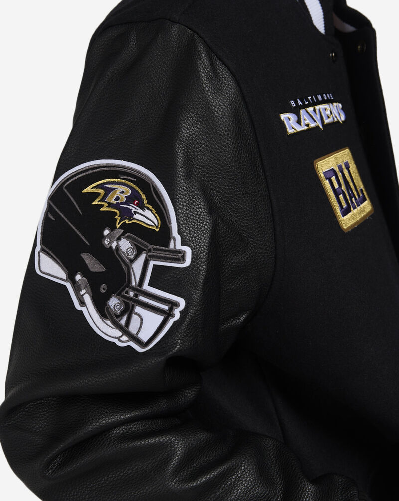 PRO STANDARD Baltimore Ravens Pro Area Code Varsity Jacket FBR6410392-BLK Black 3