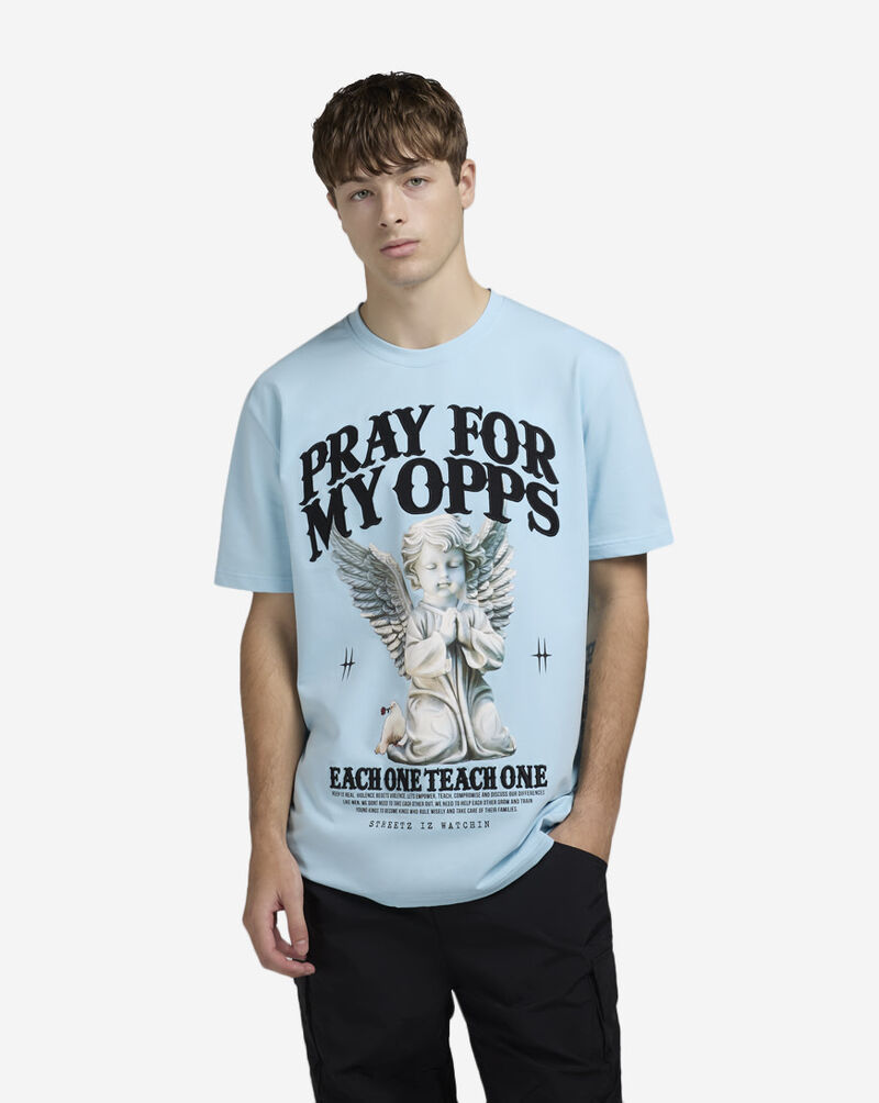 STREETZ IS WATCHIN Pray For My Opps Tee SIW1008-BLU Blue 1