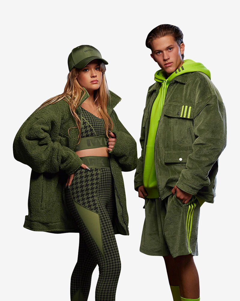 adidas IVY PARK Oversized Reversible Corduroy Jacket HG2384 Green 1