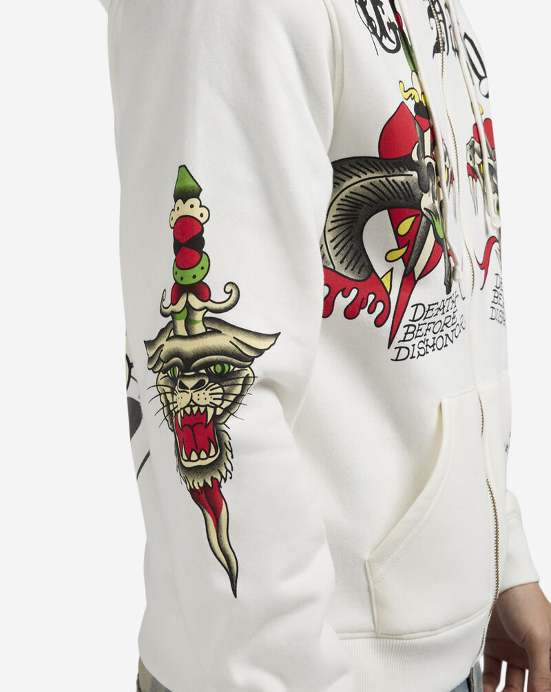 Ed Hardy Glory Skull Hoodie EHM1301-49-IVY White 3