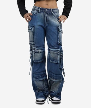 Colored Washed Cargo Denim 