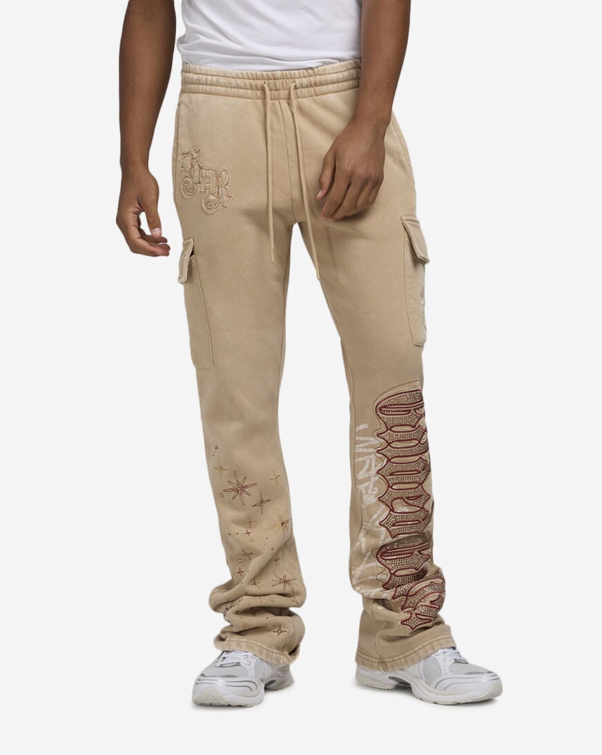 Shop Smoke Rise Rhinestone Dystopia Cargo Fleece Pant FP24655SN-TAU brown |  SNIPES USA