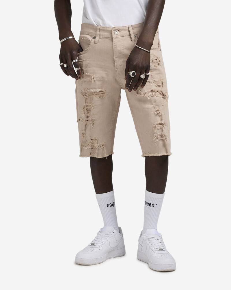 Jordan Craig Rip and Repair Twill Shorts J3219S-LAT Beige 1