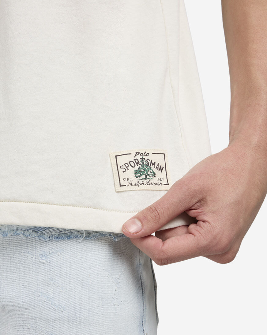 Shop Polo Ralph Lauren Outdoor Graphic T-shirt 710980796002-WHT