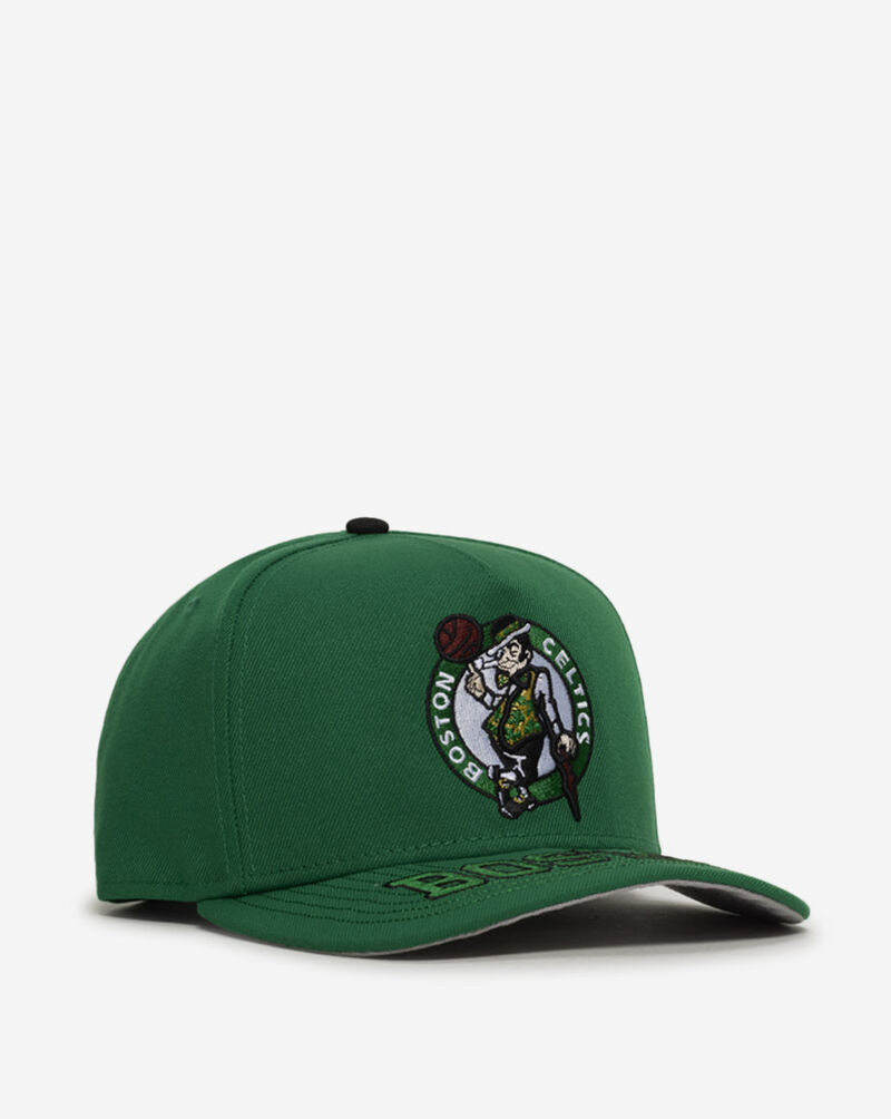 New Era 9Fifty Boston Celtics Visor Scripts A-Frame Snapback Hat 60974193 Green 1