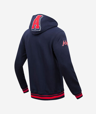Atlanta Braves Mash Up Rib Fleece Pull Over Hoodie 