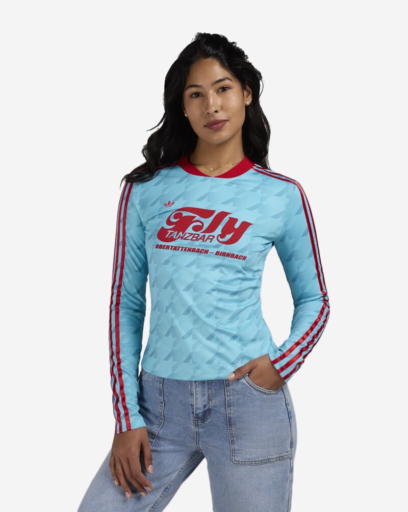 adidas Graphic Football AOP Bodycon Long Sleeve Jersey JW0271-BLUE-GLOW Blue 1