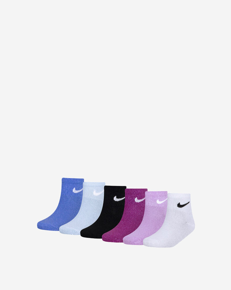 Nike Little Kids' 6PK Lurex Quarter Socks (5-7) GN1132-U8H Multi 1