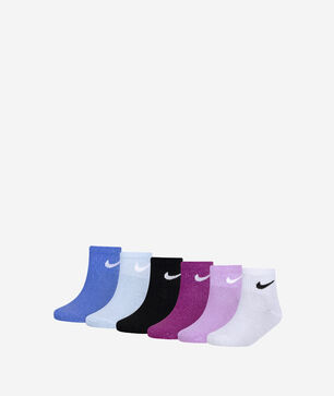 Little Kids' 6PK Lurex Quarter Socks (5-7)