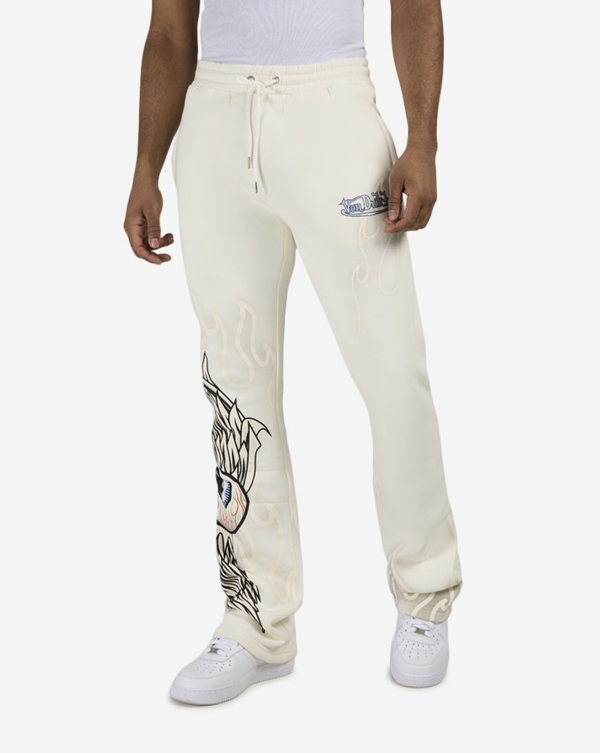 Shop Von Dutch Eye Of Fortune Flame Fleece Pant 4VND3B0179SN-CRM