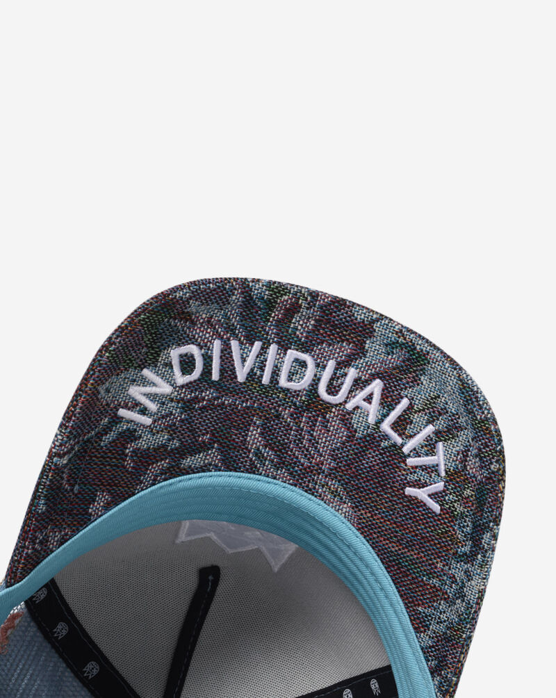Cult of Individuality Repeat Tapestry Mesh Back Trucker Hat 625BS-CHS01A Blue 4