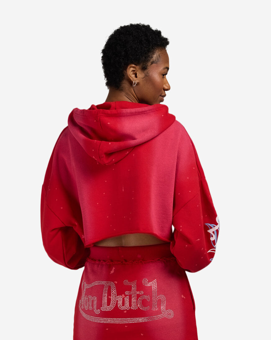 トップス VONIQUE perd Shop Von Dutch Cropped Full Zip Hoodie VND2B0071SN red | SNIPES USA