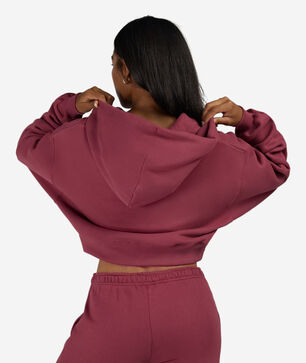 Studio Fleece Medium Weight Oversized Full-Zip Cropped Hoodie