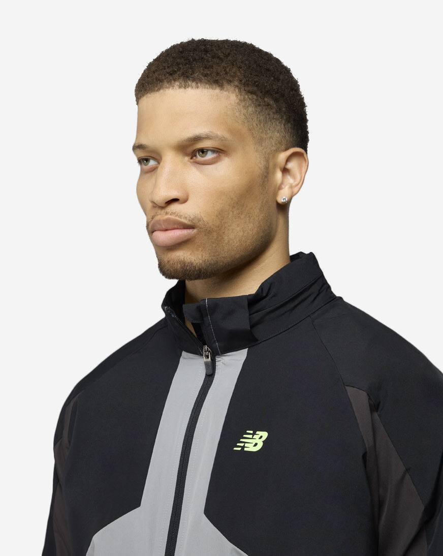 Shop New Balance Athletics Full Zip Woven Jacket MJ53607-BK black