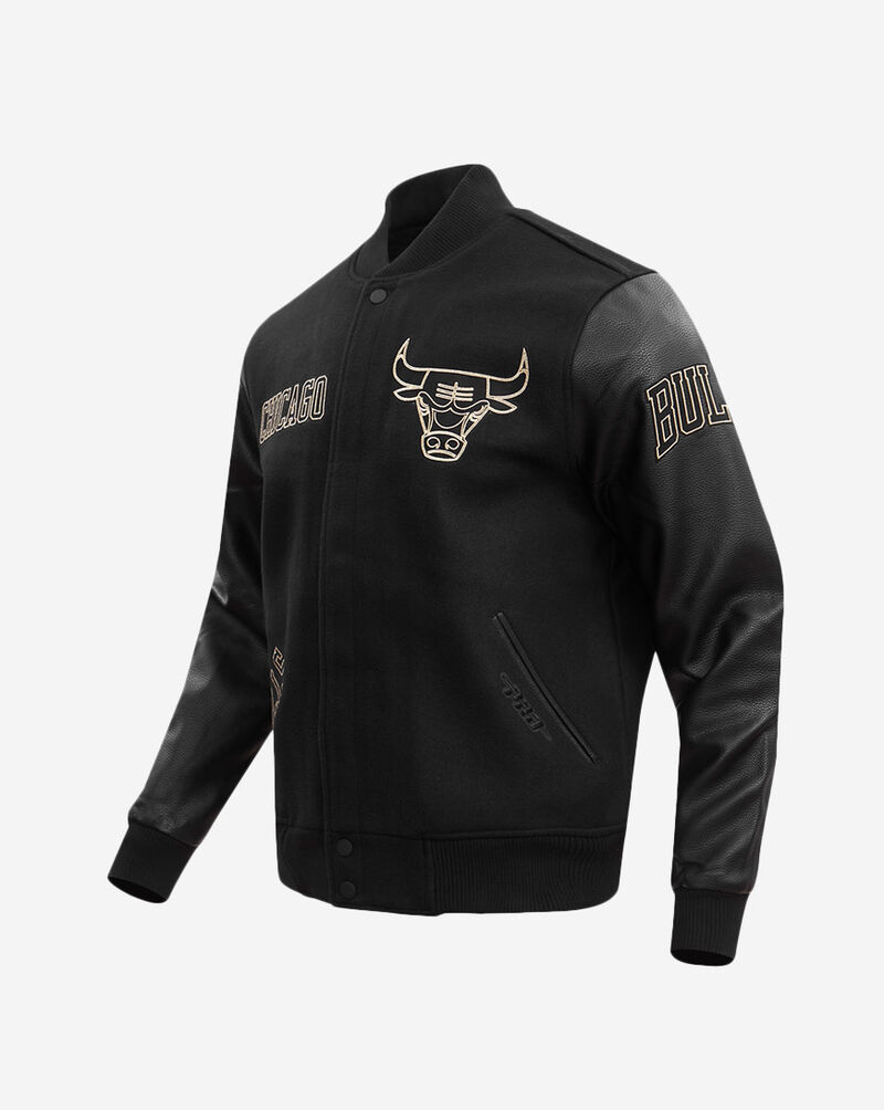 PRO STANDARD Black and Gold Chicago Bulls Varsity Jacket BCB6513716-JBK Black 2