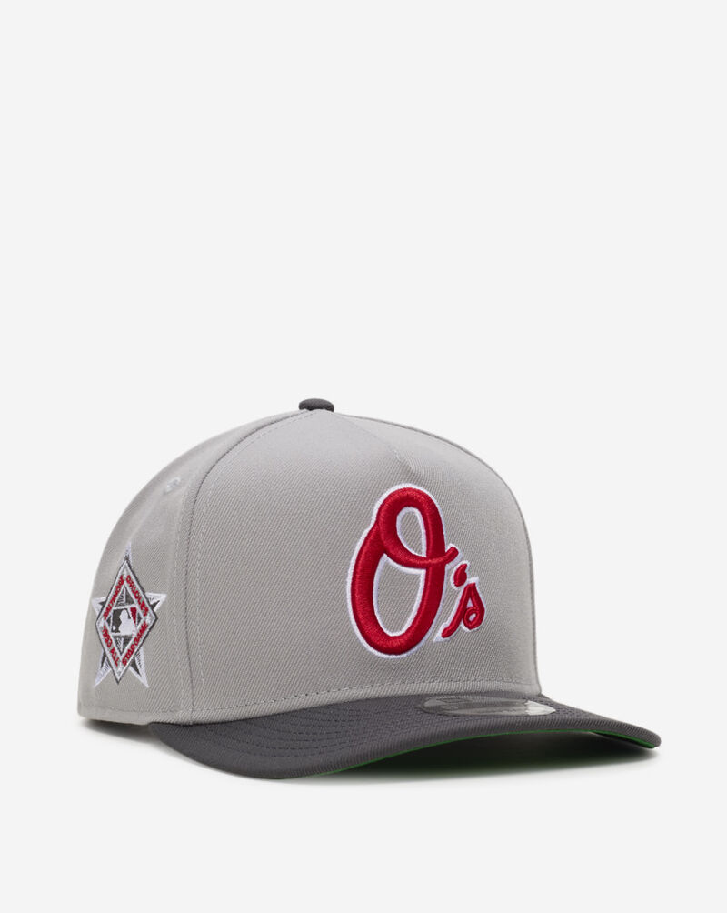 New Era 9Fifty Baltimore Orioles A-Frame Graphite Red Snapback Hat 70886289 Grey 1