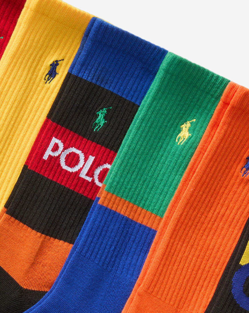 Shop Polo Ralph Lauren Colorblock Pony Quarter 6PK (L) 821582PK3