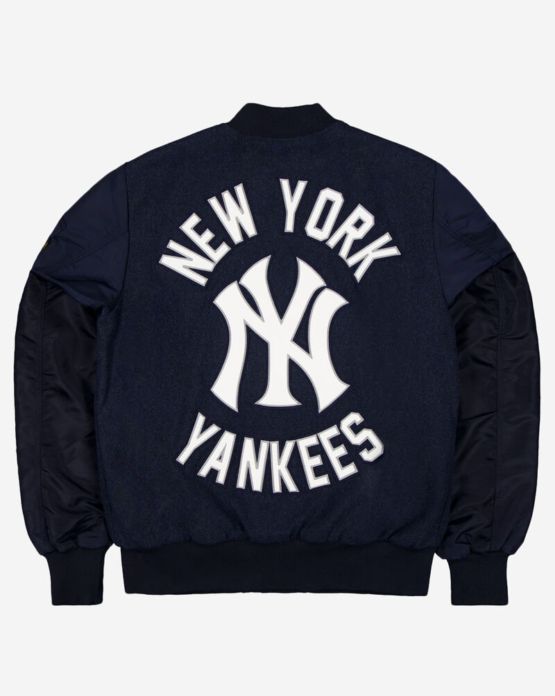 New Era Alpha Industries Historic M-A1 New York Yankees Bomber Jacket 60564190 Blue 3