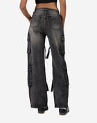 American Bazi 4Pkt Rhinestone Cargo Denim Jeans RJH-21174RS Black 2