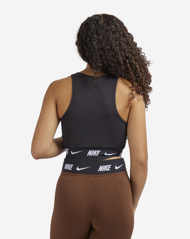 Shop Nike Sportswear Logo-Tape Crop Top DQ9315-010 black | SNIPES USA