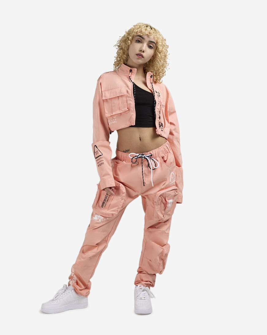 Shop Smoke Rise Cropped Nylon Jacket EW24172SN-SAN orange