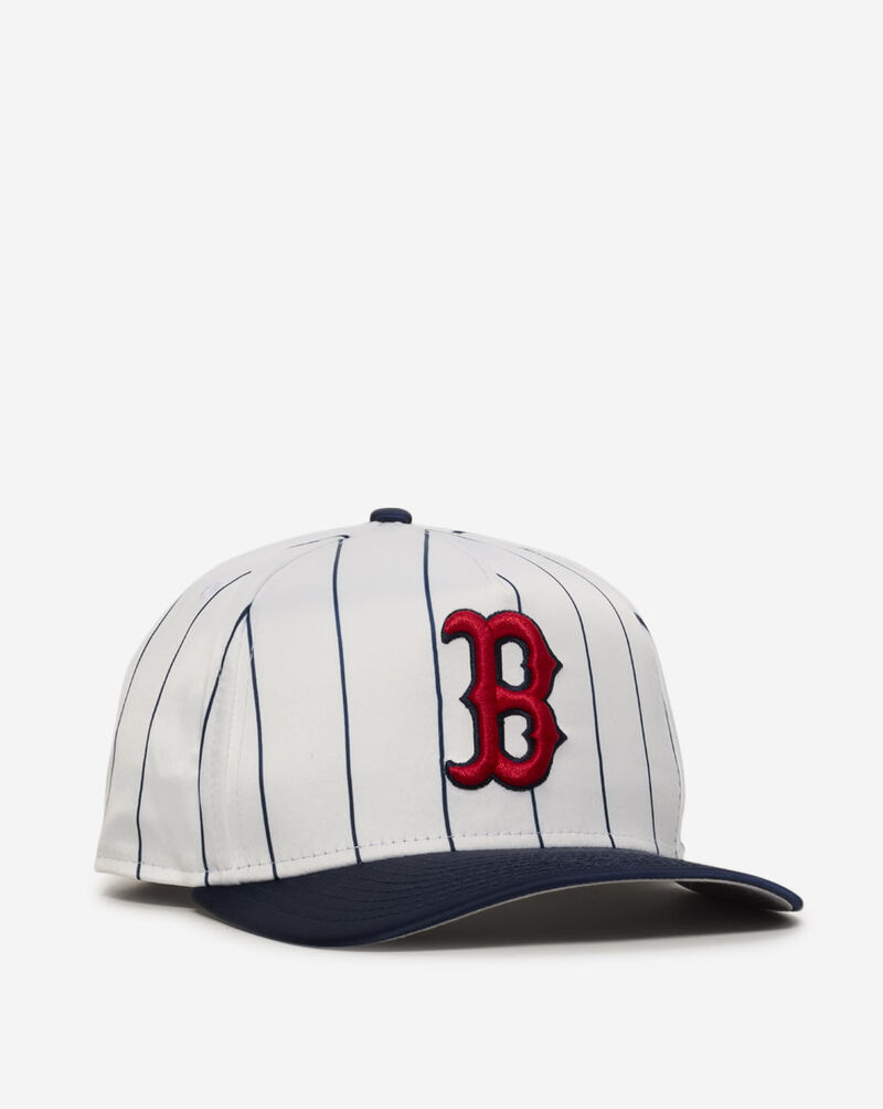New Era 9Fifty Boston Red Sox Satin Pinstripe Snapback Hat 60724057 White 1