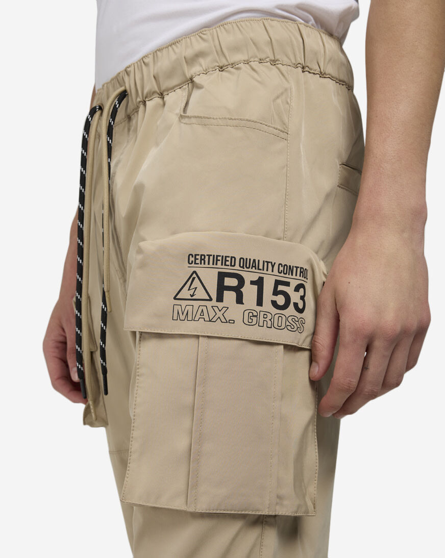 Shop Smoke Rise Multi Cargo Nylon Pants WP25584SN-KHA beige