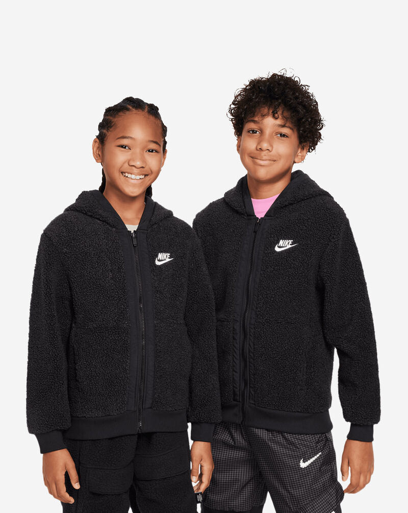 Shop Nike Grade School NSW Club Fleece Full-Zip Hoodie FJ6019-010 black ...