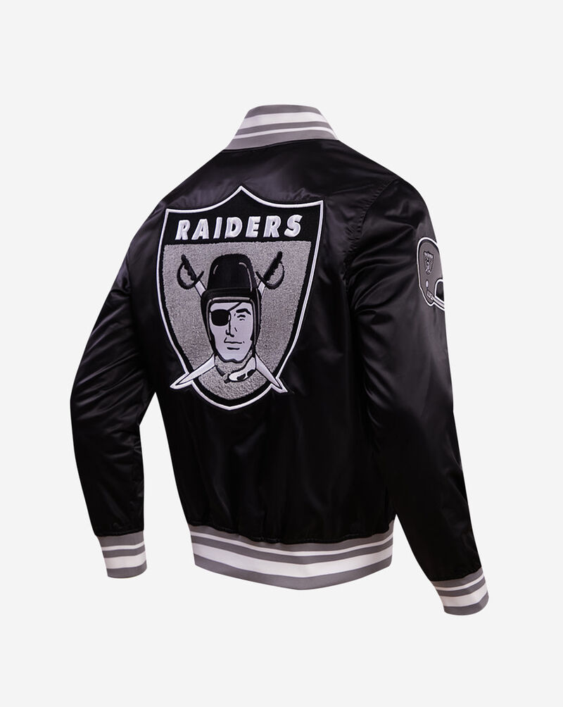 PRO STANDARD Las Vegas Raiders Retro Classic Rib Satin Jacket FOR643570-BGY Black 3