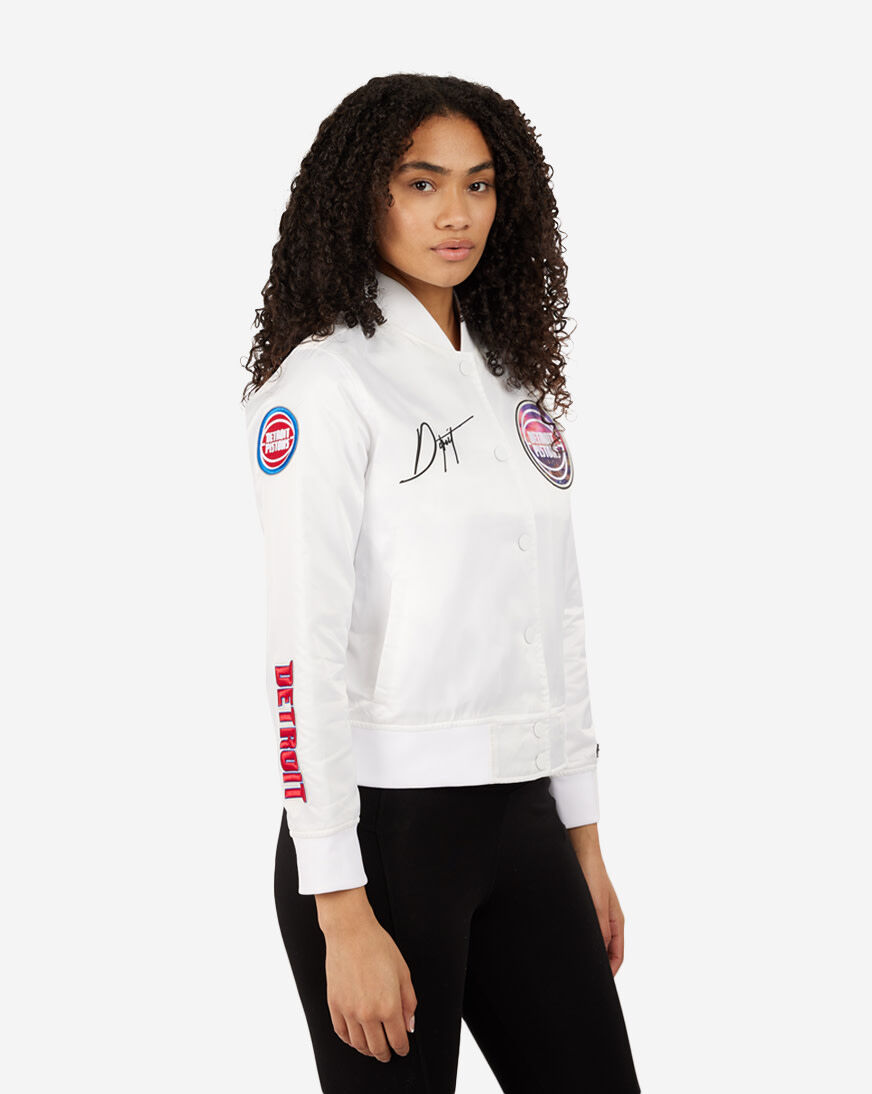 White detroit pistons jacket hotsell