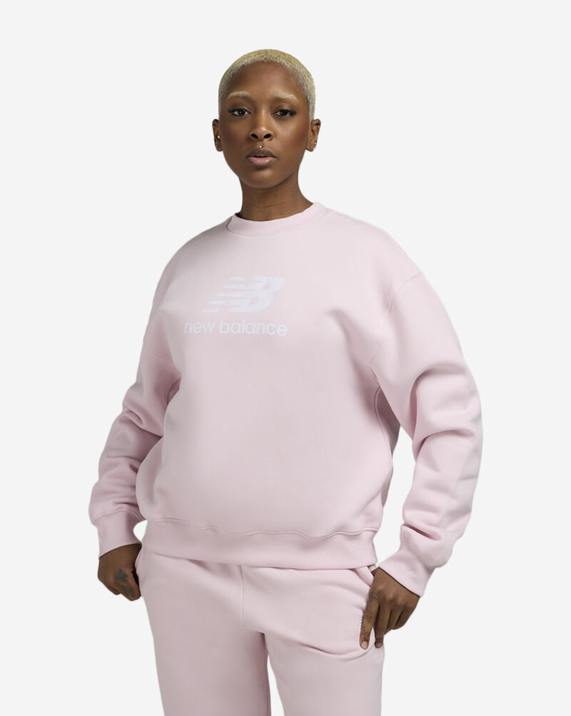 New Balance Sport Essentials Fleece Logo Crew WT41505-RSG Pink 1