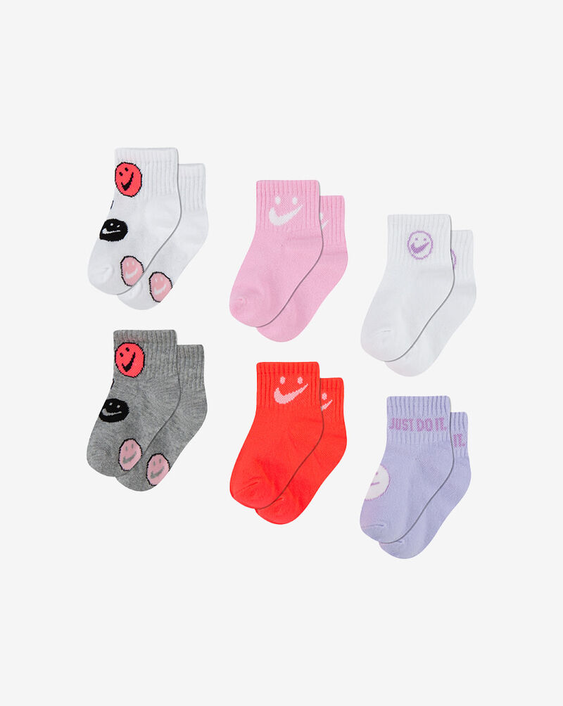 Shop Nike Core Infant Ankle Socks 6 Pack NN0799A8F pink SNIPES USA