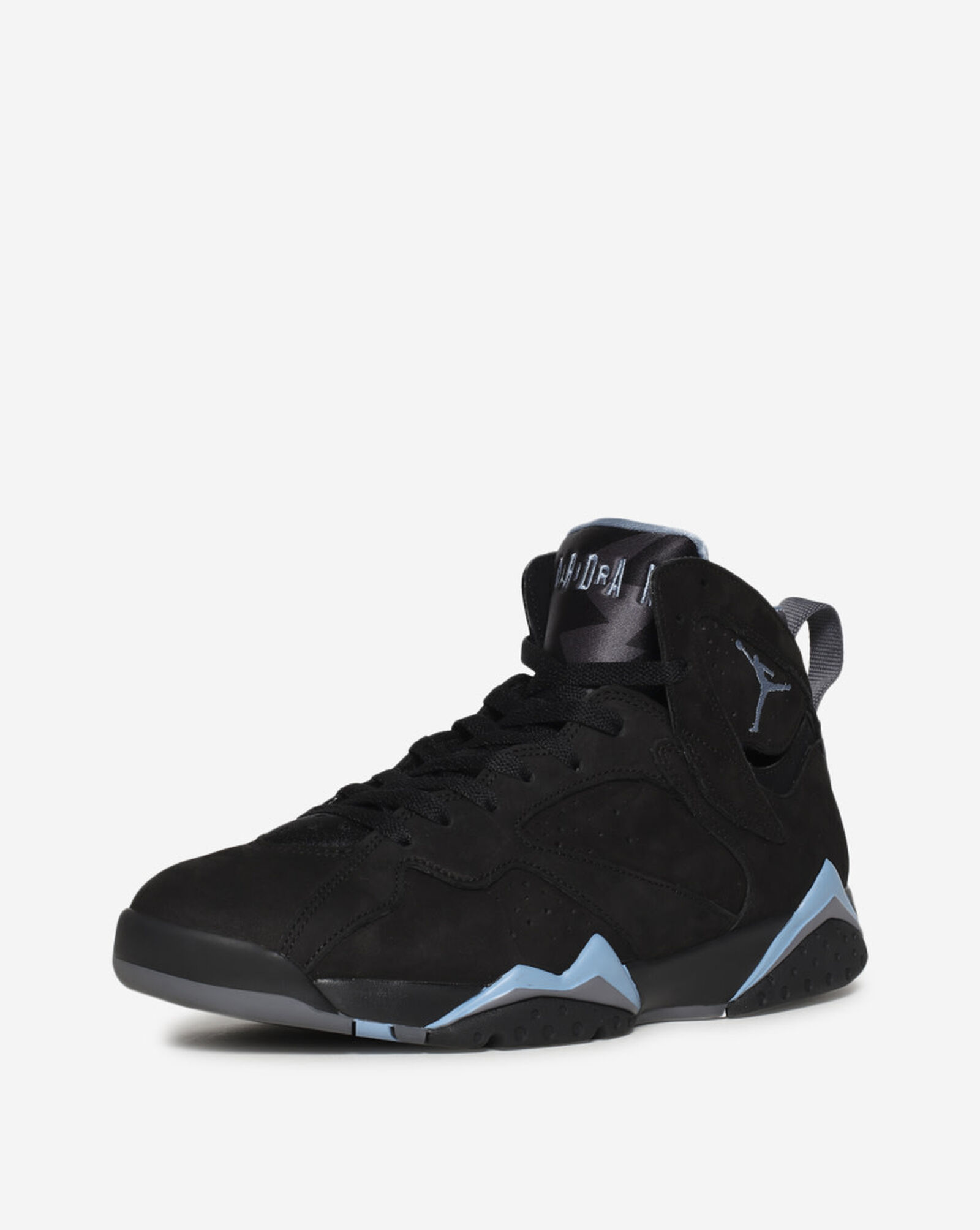 black and baby blue jordan 7s
