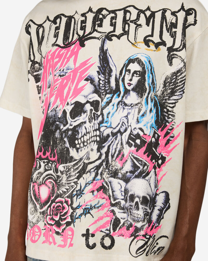 Hasta Muerte Born To Win Gothic Tee HMBTW003-CRM cream 3