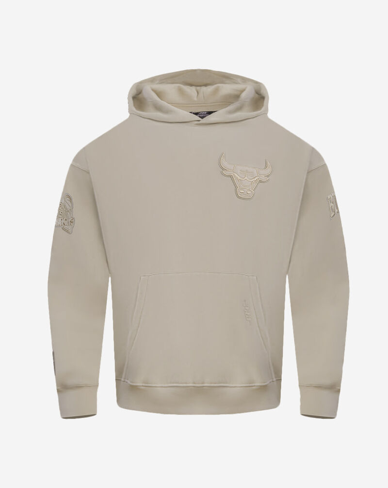 PRO STANDARD Chicago Bulls Neutral Drop Shoulder Fleece Pull Over Hoodie BCB557093-TAU Beige 1