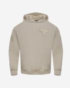 Chicago Bulls Neutral Drop Shoulder Fleece Pull Over Hoodie