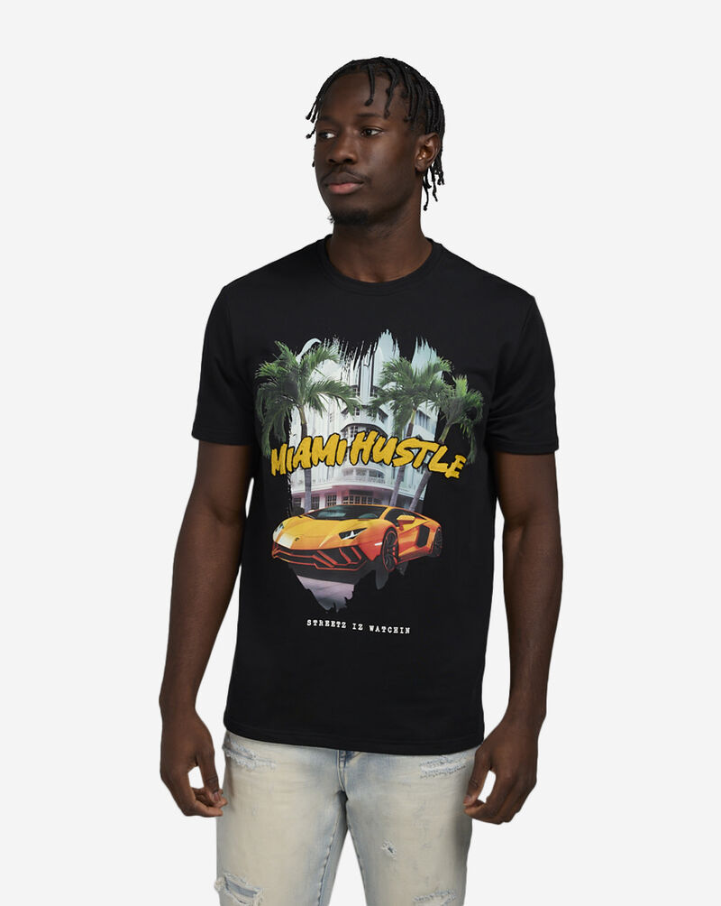 STREETZ IS WATCHIN Miami Hustle Tee SIW9000-BLK Black 1