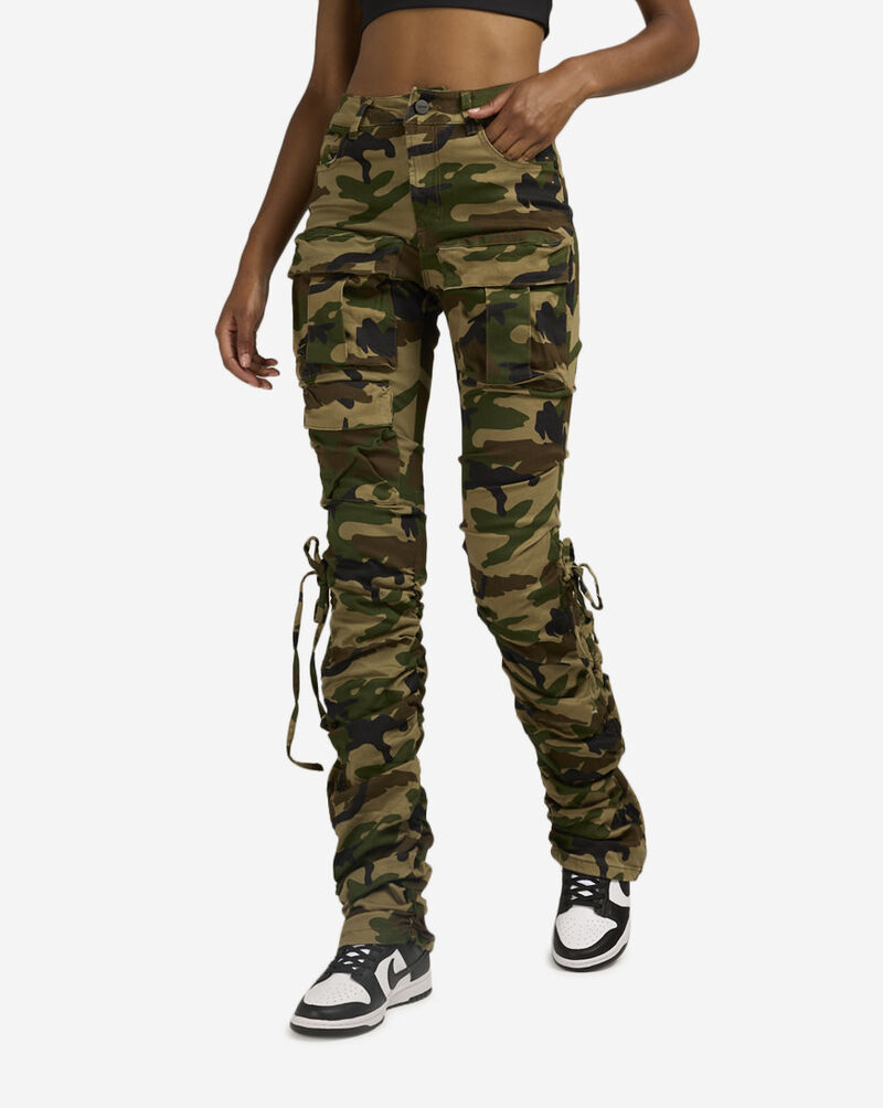 Smoke Rise Cargo Twill High Rise Boot Pants AP24113SNZ-CAM Camo 1