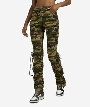 Cargo Twill High Rise Boot Pants