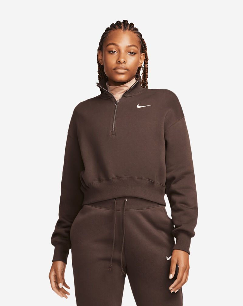 Shop Nike NSW Phoenix Oversized 1/2 Zip Crew DQ5767-237 brown | SNIPES USA