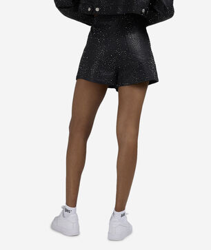 Rhinestone Coated Denim Skirt 