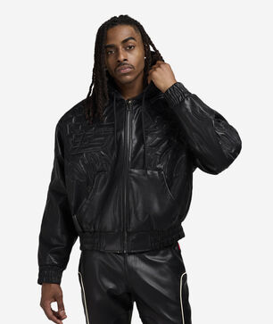 Racing PU Hooded Jacket