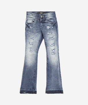 Kids' Distressed Stacked Denim